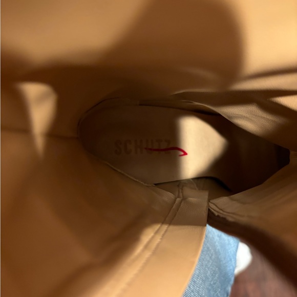 NWT Schutz Raff Croc-Embossed Leather Platform Boots - Picture 9 of 10